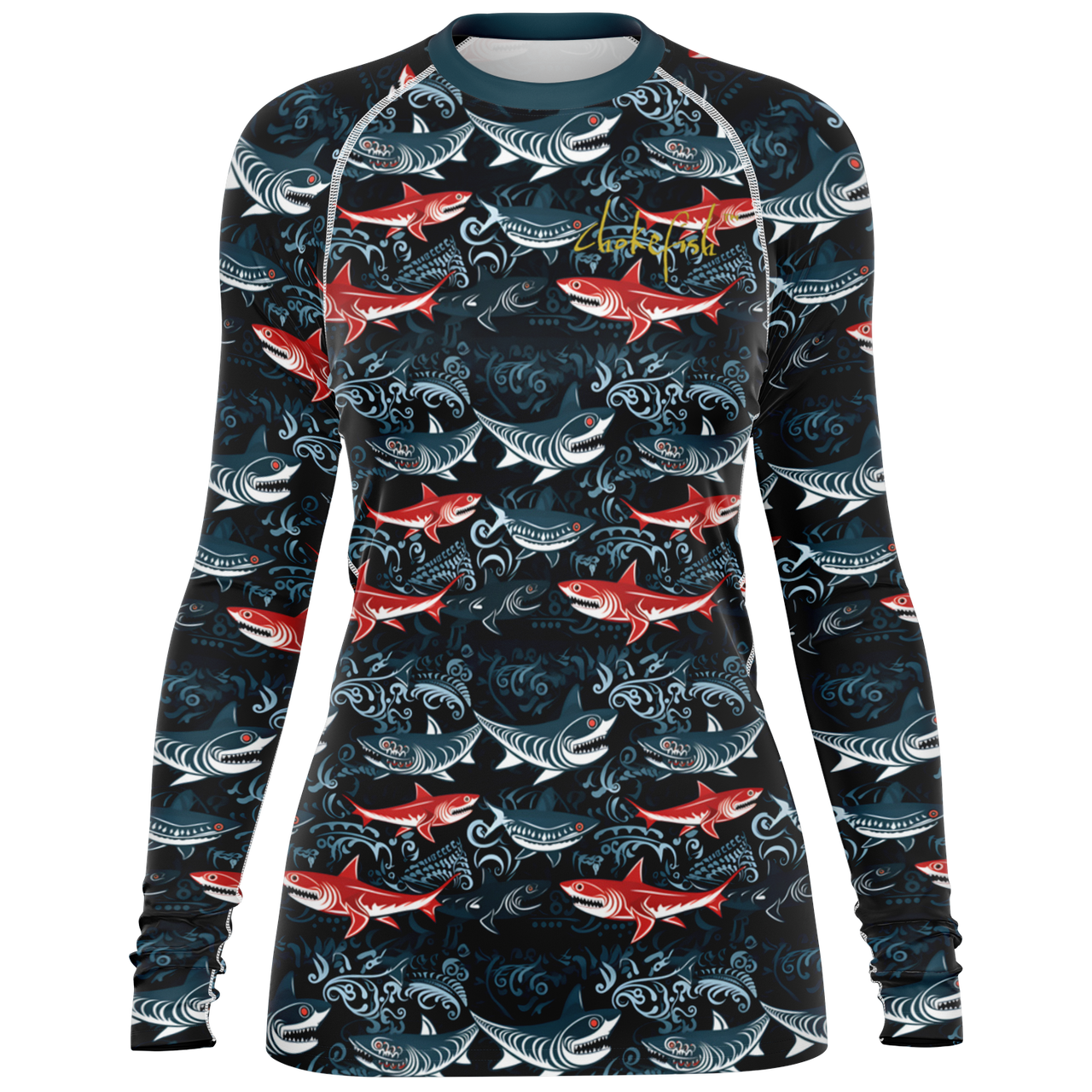 Chokefish™ Long Sleeve Rashguard Marine Woman's Shirt-002
