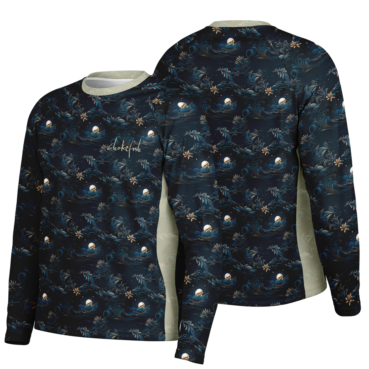 Chokefish™ Long Sleeve Every Day All Weather Trees&Boats Shirt Men's-021