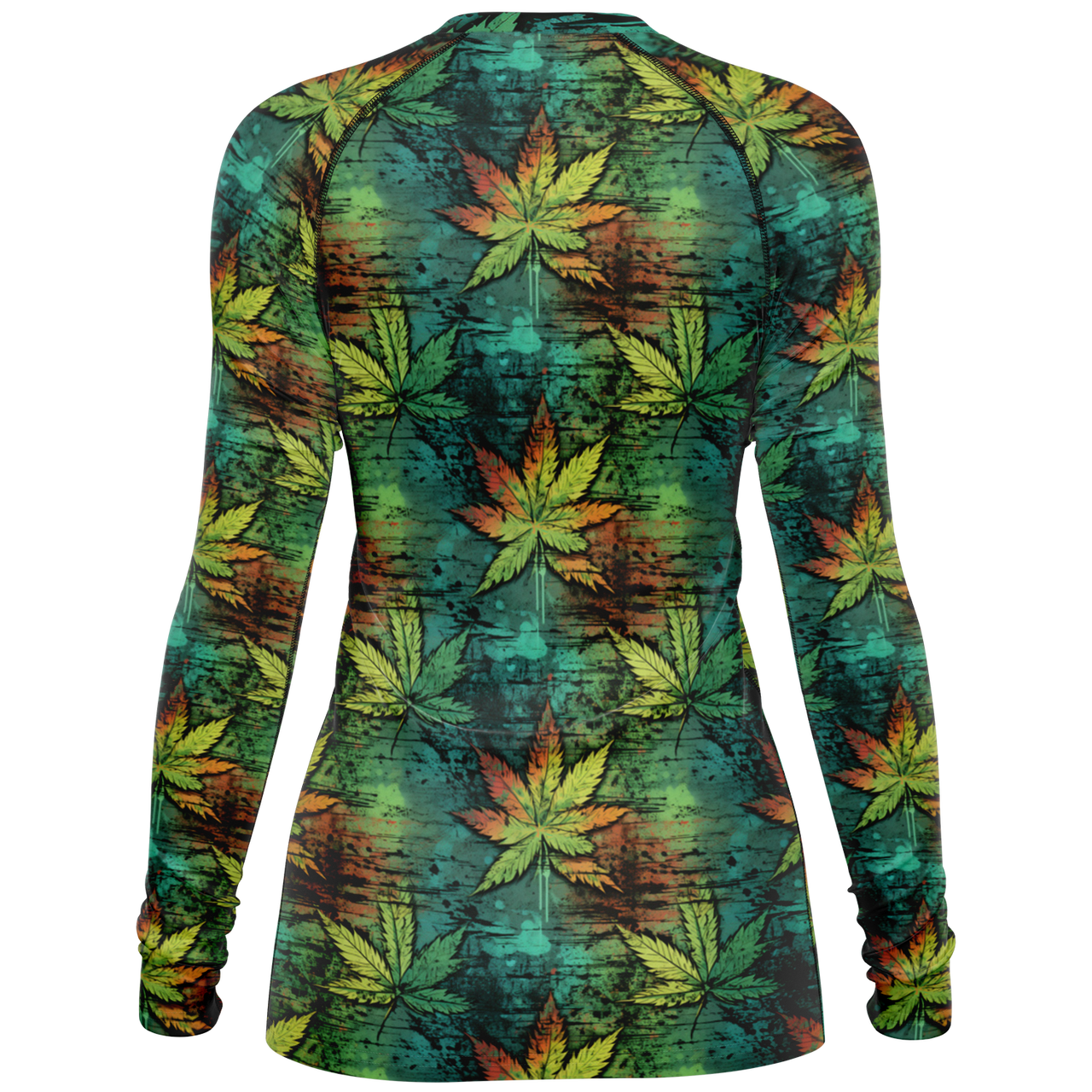 Chokefish™ Long Sleeve Rashguard Cannabis Woman's Shirt-004