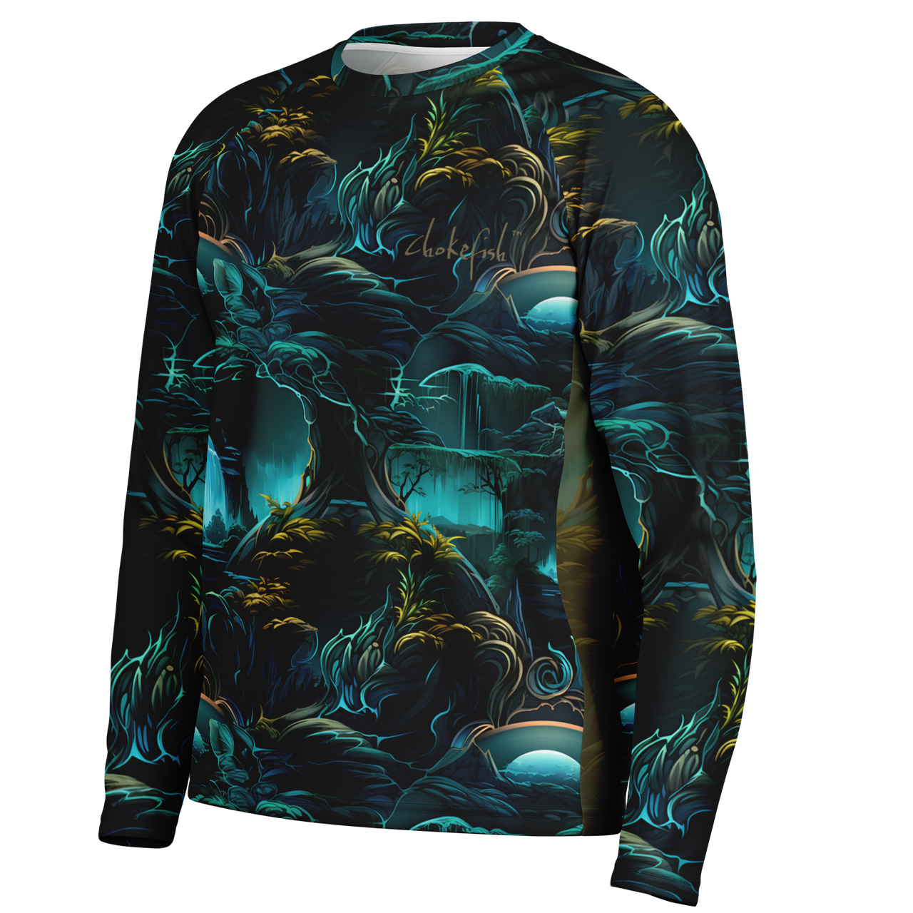 Chokefish™ Long Sleeve Every Day All Weather Trees&Boats Shirt Men's-002