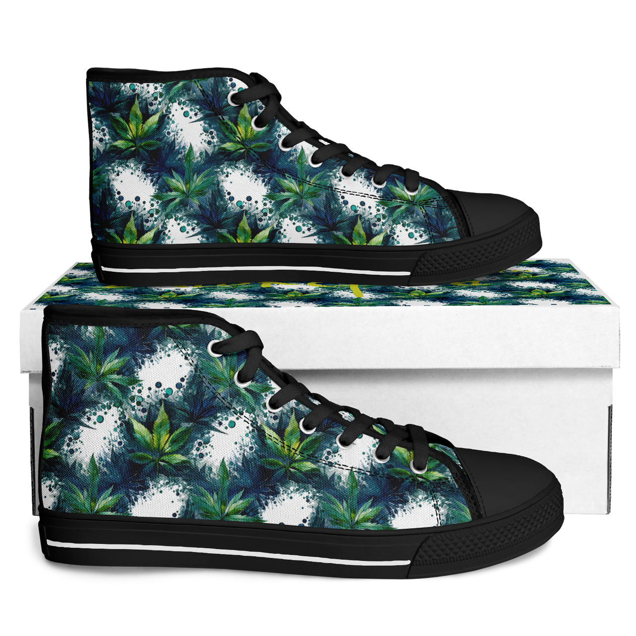 Chokefish™ Urban Peak Retro High Tops-Cannabis-013-2
