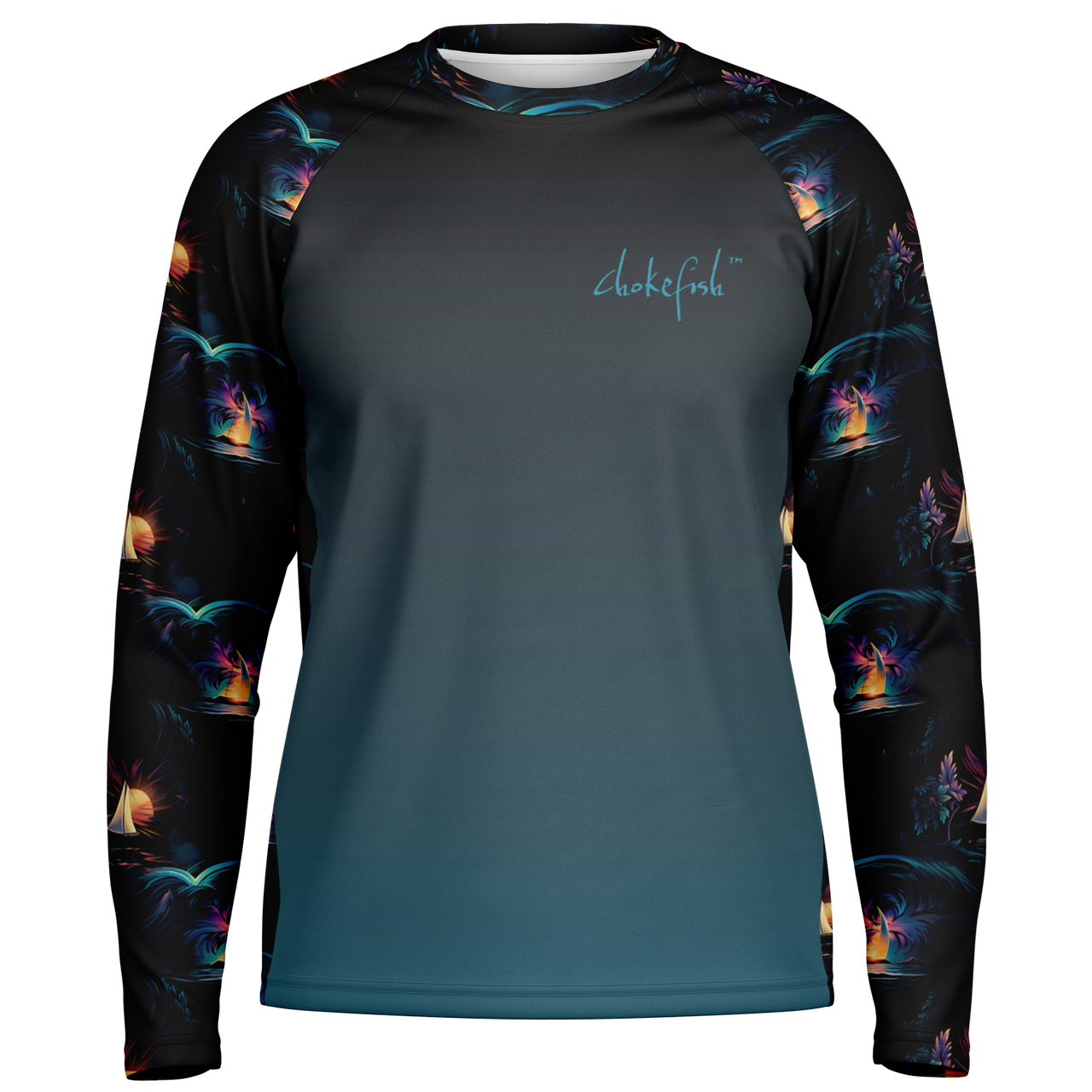Chokefish™ Long Sleeve Every Day All Weather Trees&Boats Shirt Men's-020-1