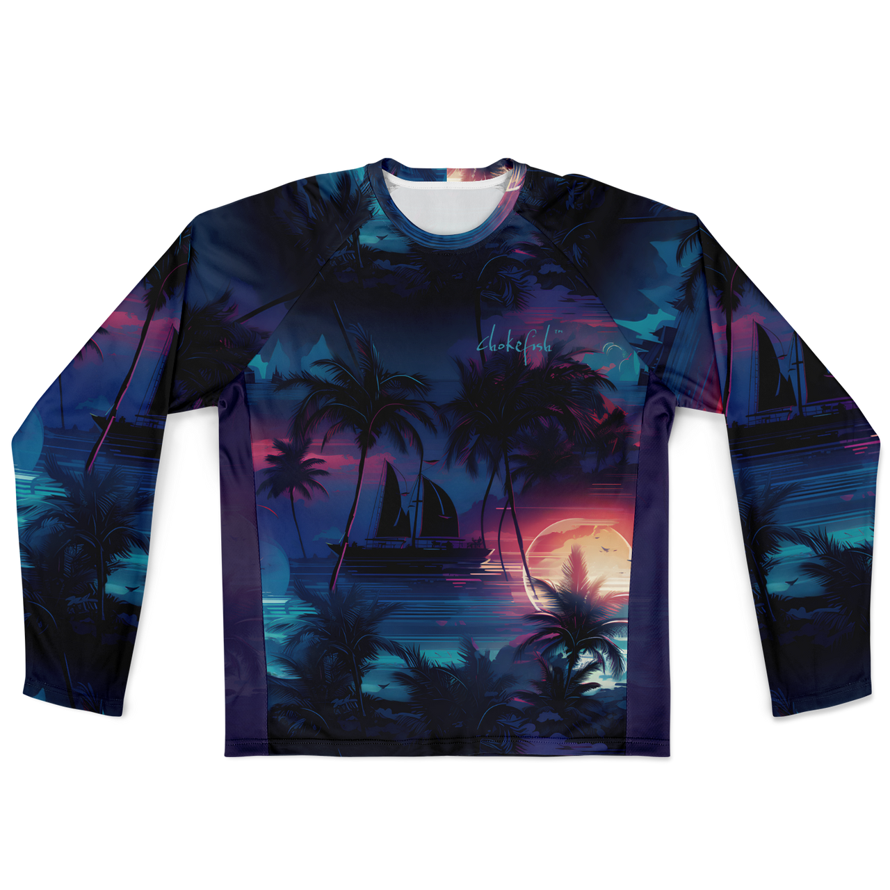 Chokefish™ Long Sleeve Every Day All Weather Trees&Boats Shirt Men's-012