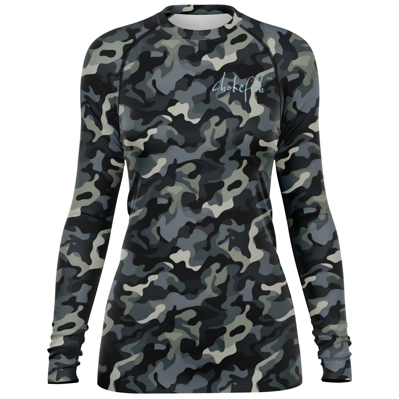 Chokefish™ Long Sleeve Rashguard Camouflage Woman's Shirt-004