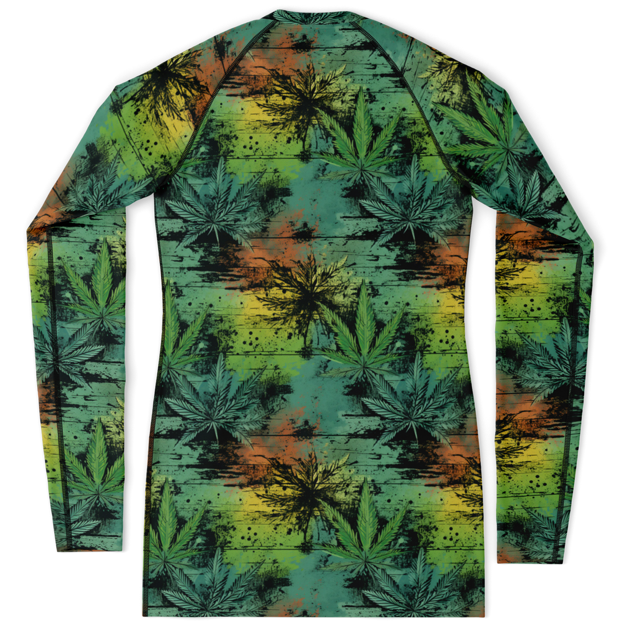Chokefish™ Long Sleeve Rashguard Cannabis Woman's Shirt-006
