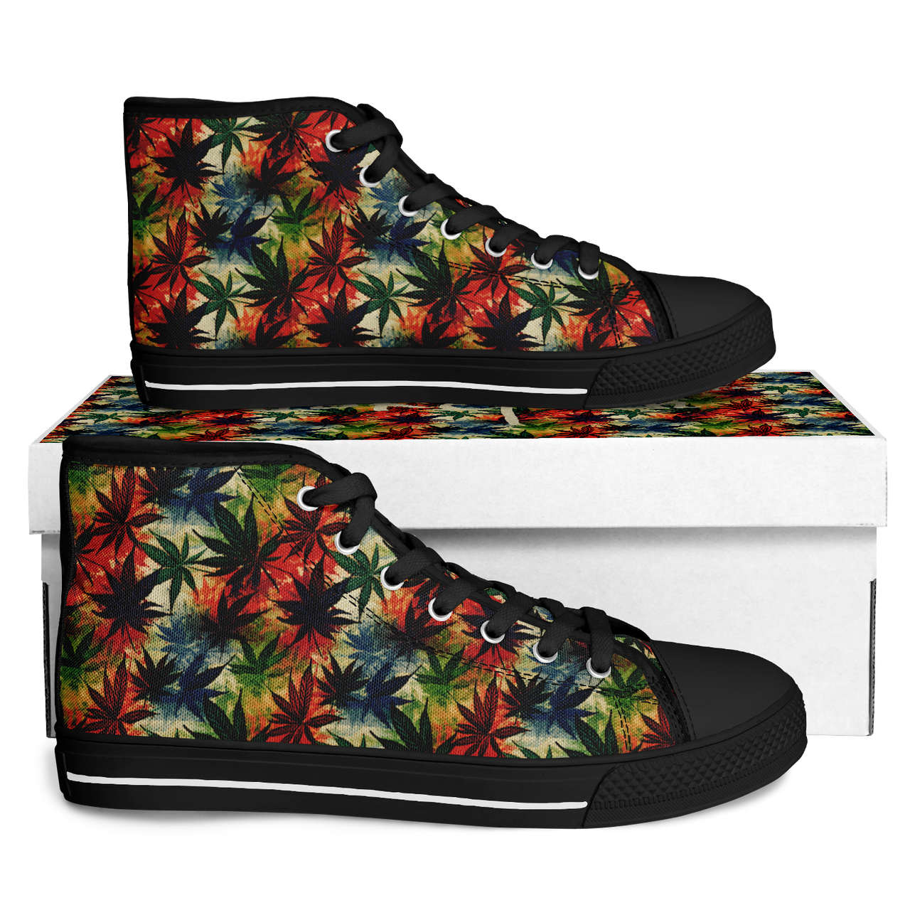 Chokefish™ Urban Peak Retro High Tops-Cannabis-004-2