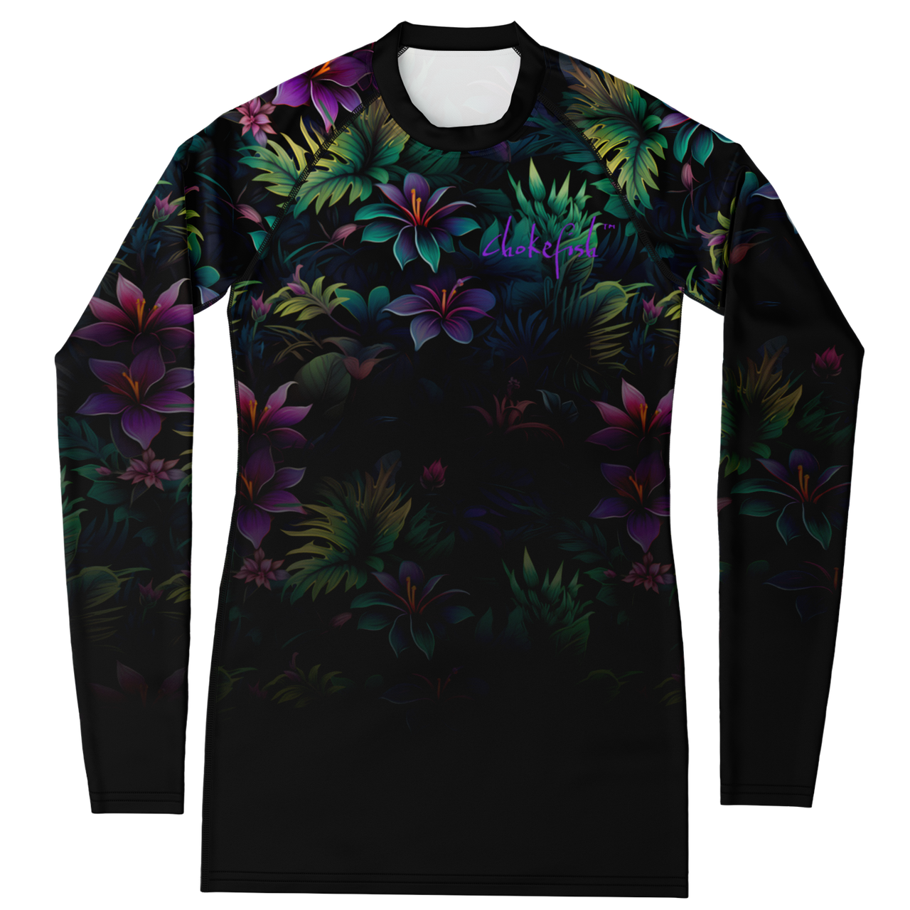 Chokefish™ Long Sleeve Rashguard Floral Woman's Shirt-003