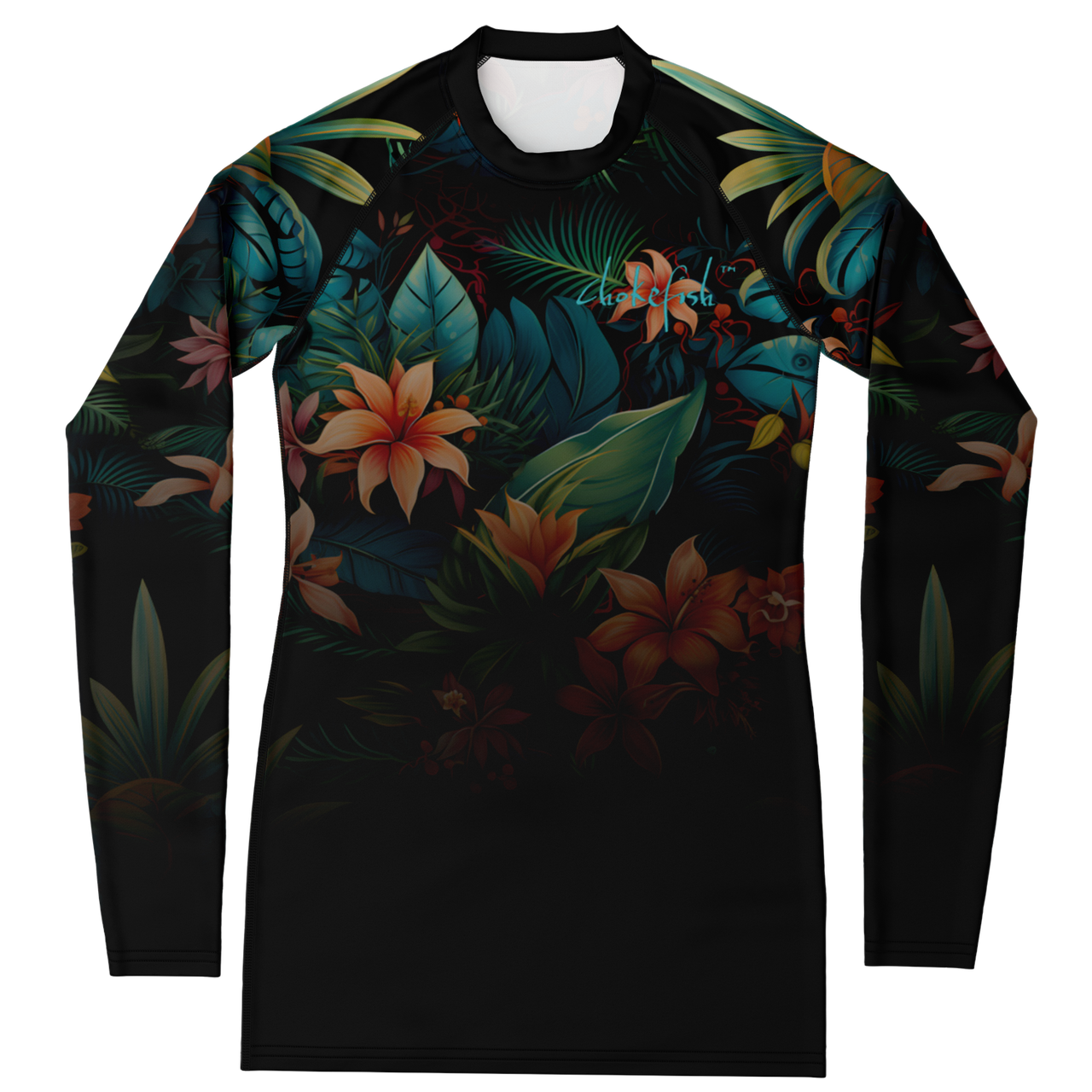 Chokefish™ Long Sleeve Rashguard Floral Woman's Shirt-005