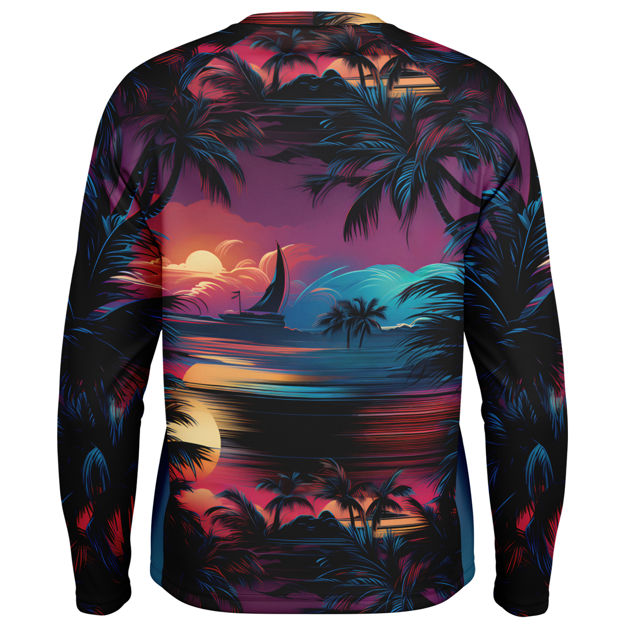 Chokefish™ Long Sleeve Every Day All Weather Trees&Boats Shirt Men's-010