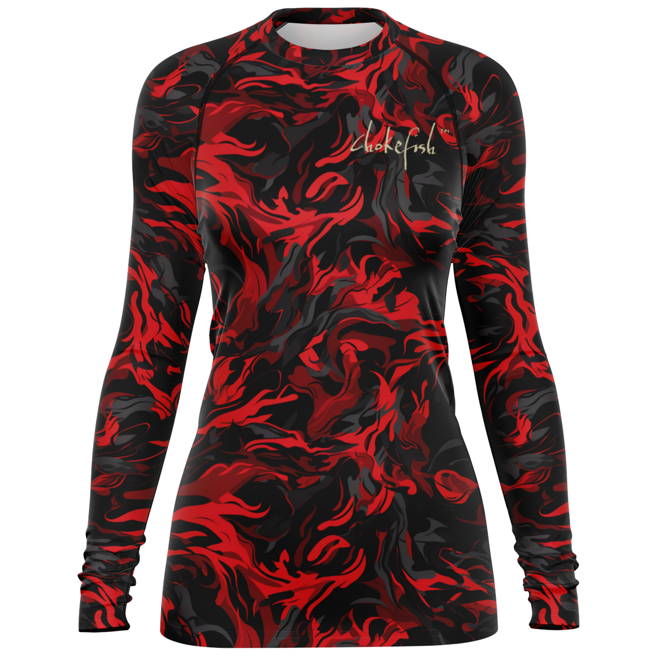 Chokefish™ Long Sleeve Rashguard Camouflage Woman's Shirt-003