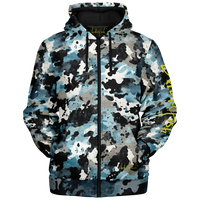 Chokefish™ Microfleece Zip-Up Hoodie Acid-Wash Colors-012B