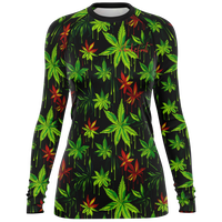 Chokefish™ Long Sleeve Rashguard Cannabis Woman's Shirt-002