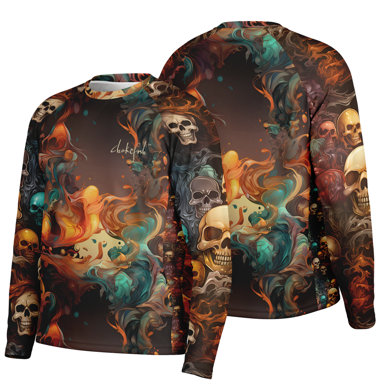 Chokefish™ Long Sleeve Every Day All Weather Skulls Shirt Men's-001