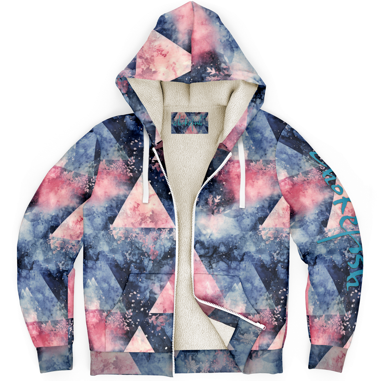Chokefish™ Microfleece Zip-Up Hoodie Acid-Wash Colors-010