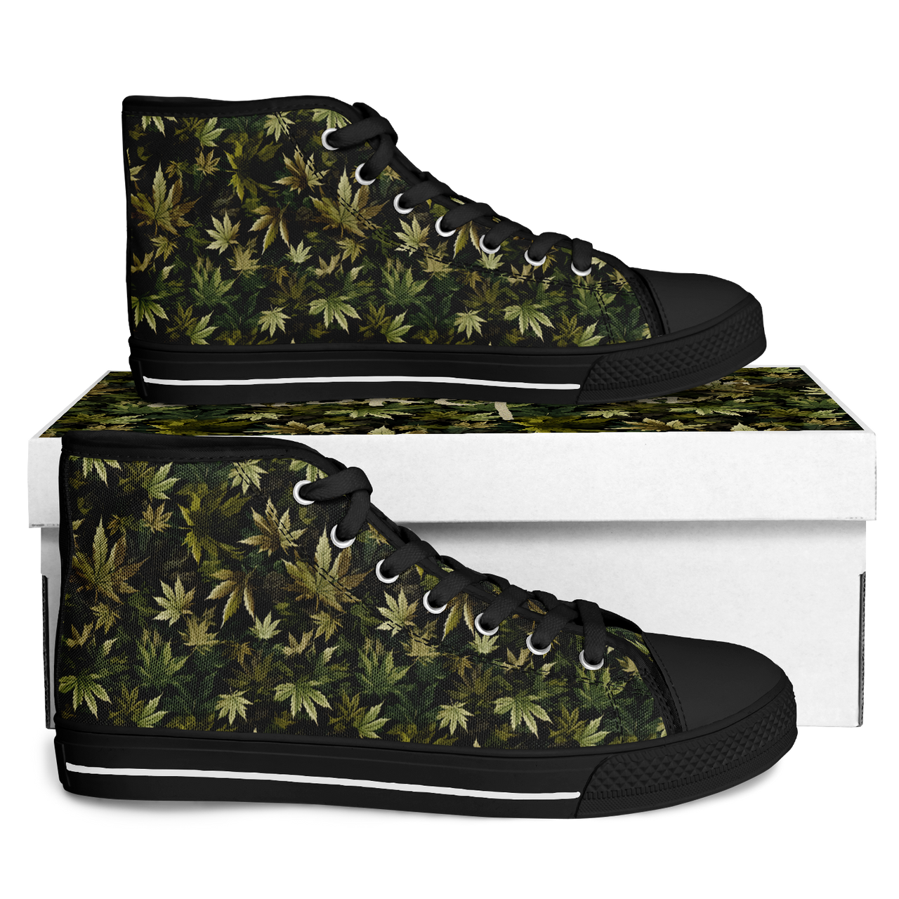 Chokefish™ Urban Peak Retro High Tops-Cannabis-007-2