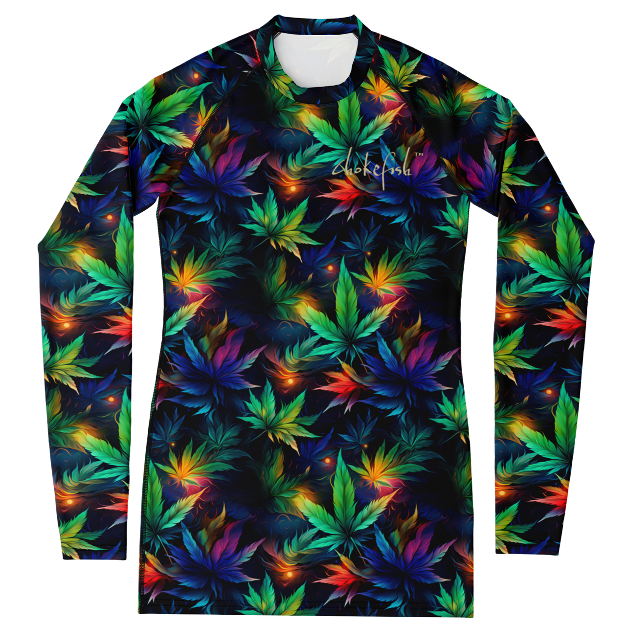 Chokefish™ Long Sleeve Rashguard Cannabis Woman's Shirt-003