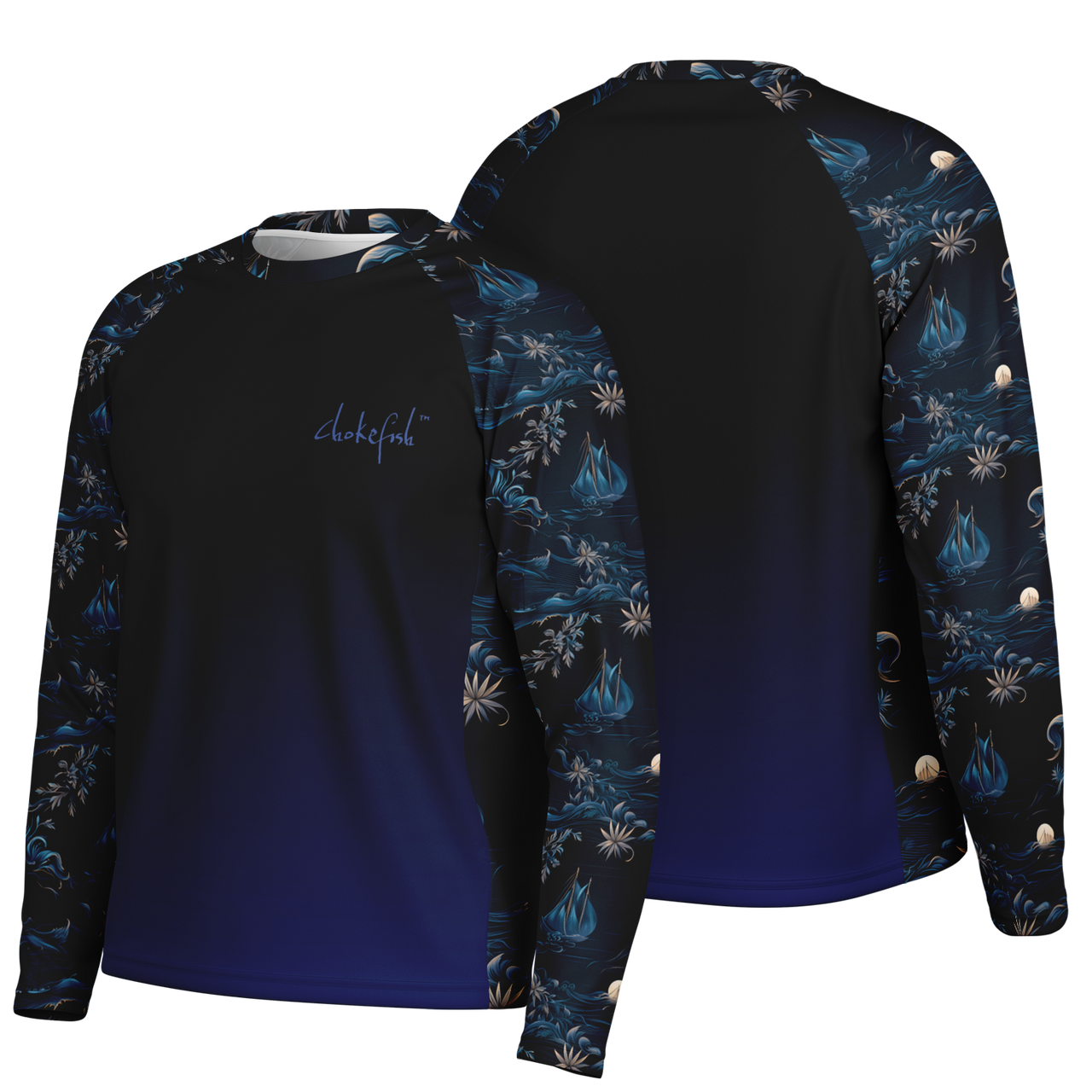 Chokefish™ Long Sleeve Every Day All Weather Trees&Boats Shirt Men's-017