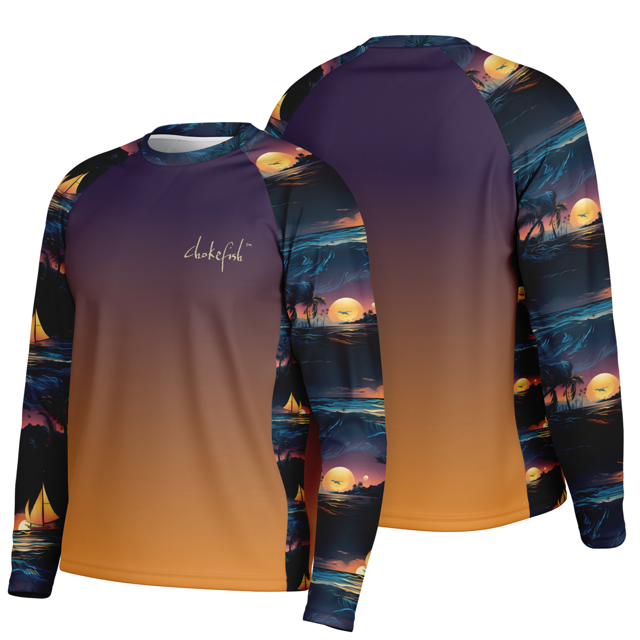 Chokefish™ Long Sleeve Every Day All Weather Trees&Boats Shirt Men's-018