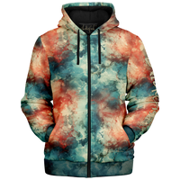 Chokefish™ Microfleece Zip-Up Hoodie Acid-Wash Colors-006B