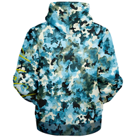 Chokefish™ Microfleece Zip-Up Hoodie Acid-Wash Colors-015B