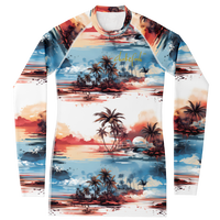 Chokefish™ Long Sleeve Rashguard Trees&Boats Woman's Shirt-001