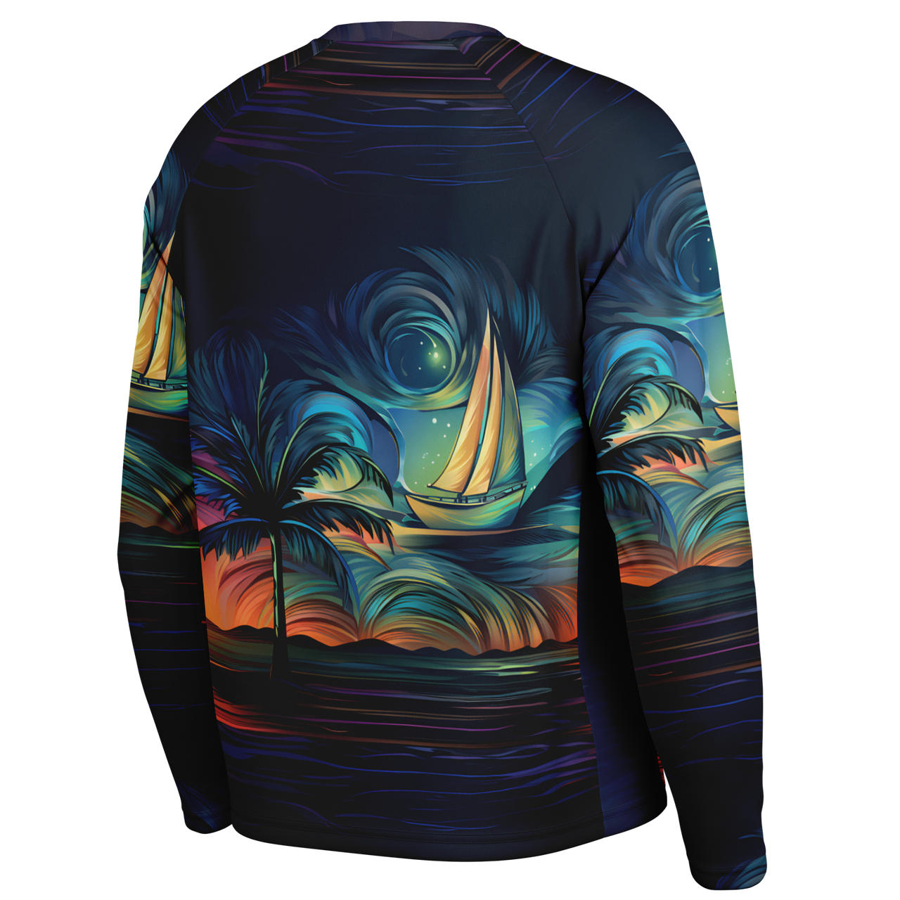 Chokefish™ Long Sleeve Every Day All Weather Trees&Boats Shirt Men's-006