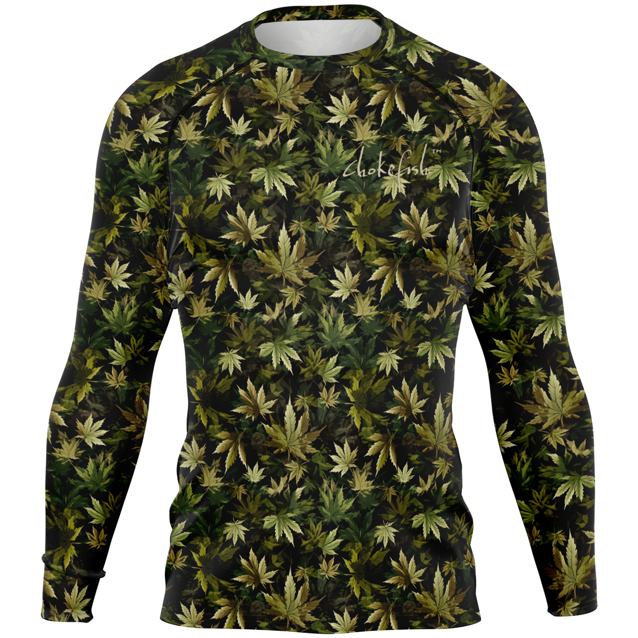 Chokefish™ Long Sleeve Rashguard Cannabis Men's Shirt-007