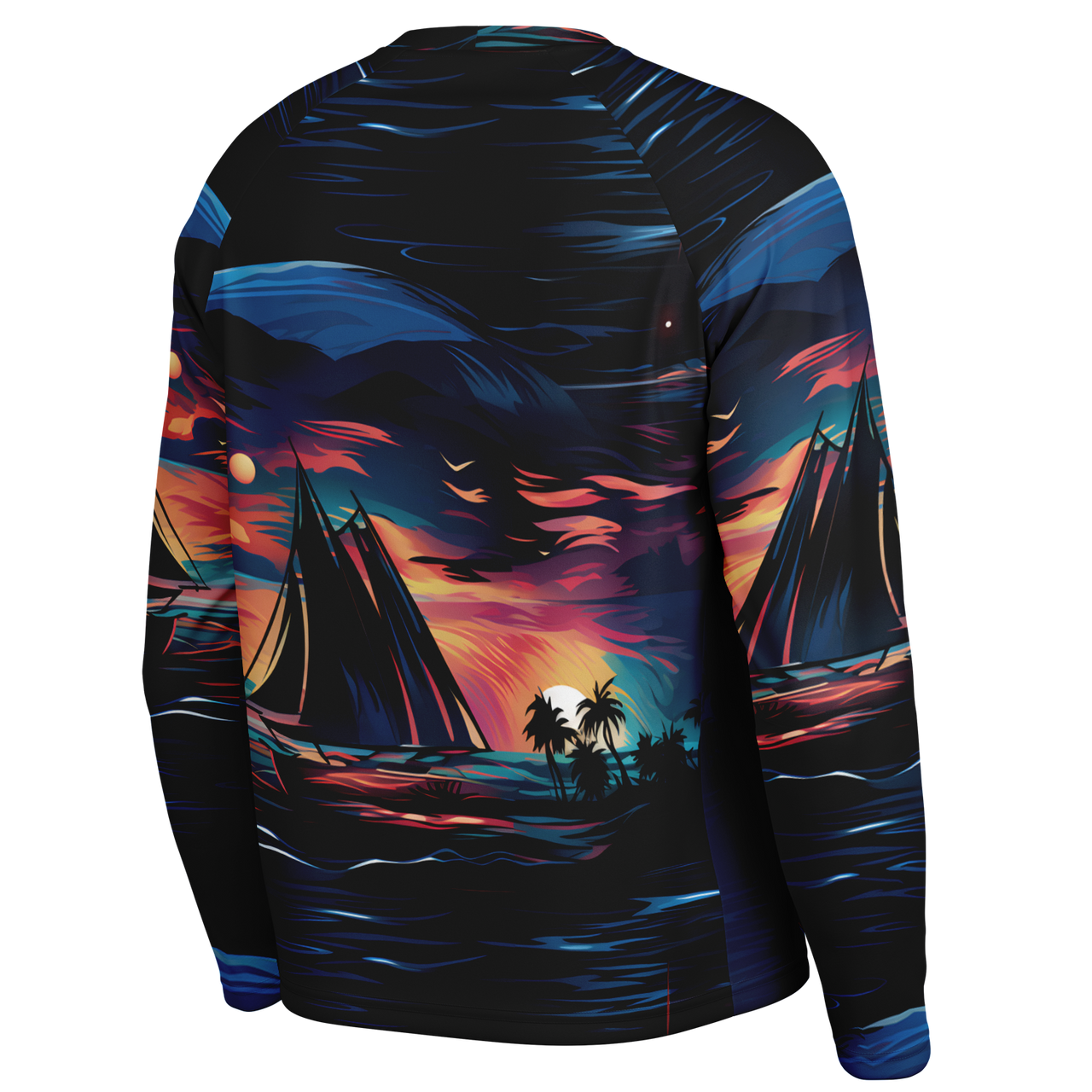Chokefish™ Long Sleeve Every Day All Weather Trees&Boats Shirt Men's-013