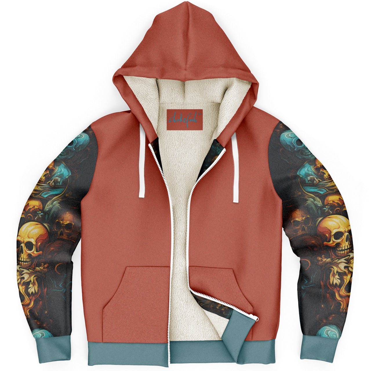 Chokefish™ Microfleece Zip-Up Hoodie Skulls-001