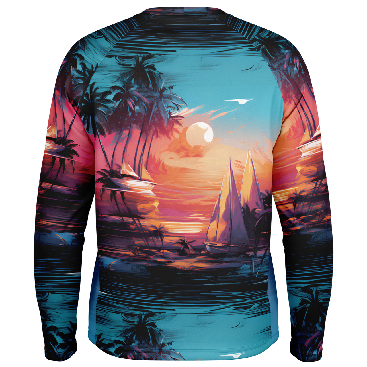 Chokefish™ Long Sleeve Every Day All Weather Trees&Boats Shirt Men's-008