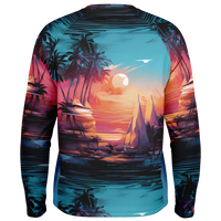 Chokefish™ Long Sleeve Every Day All Weather Trees&Boats Shirt Men's-008
