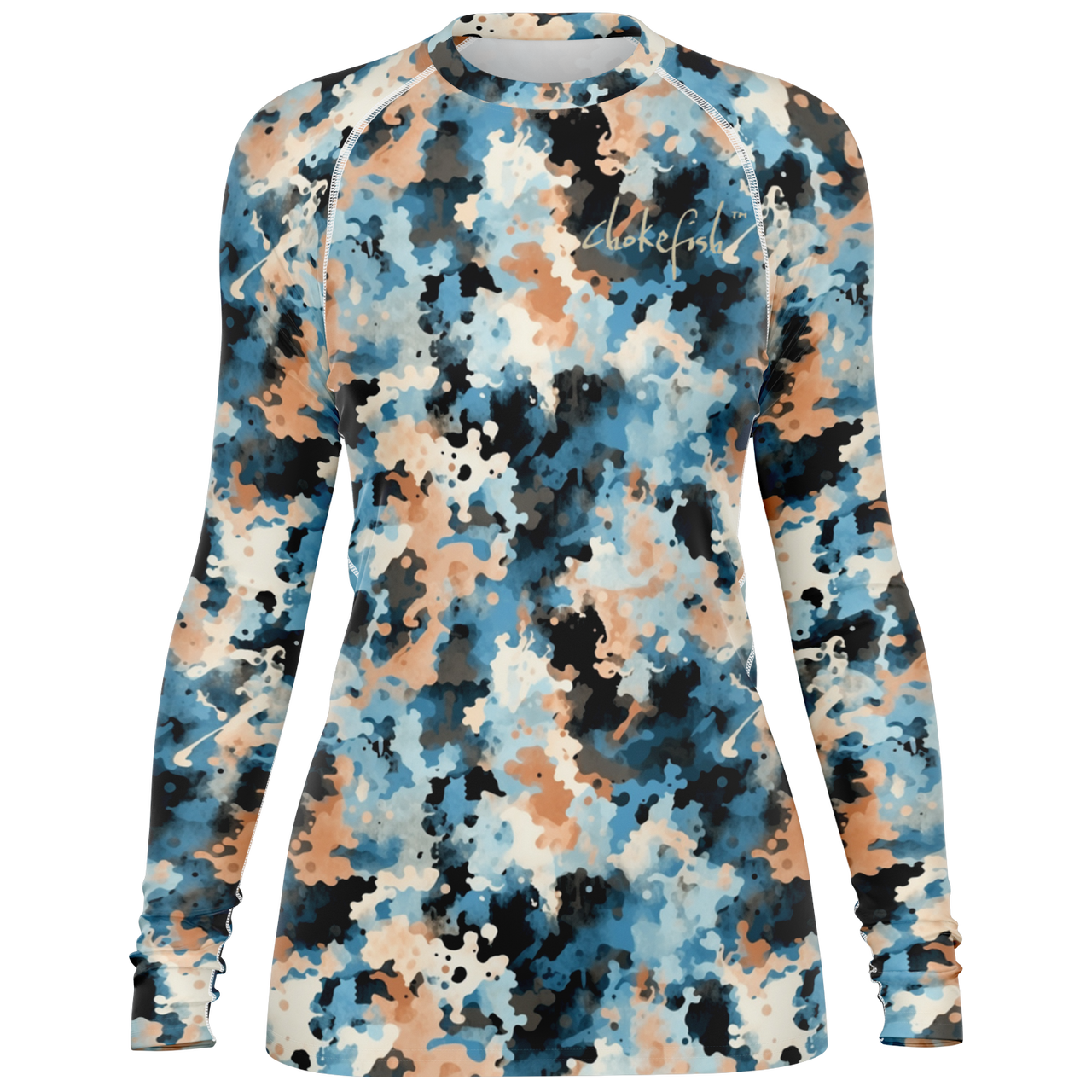 Chokefish™ Long Sleeve Rashguard Acid-Wash Woman's Shirt-015