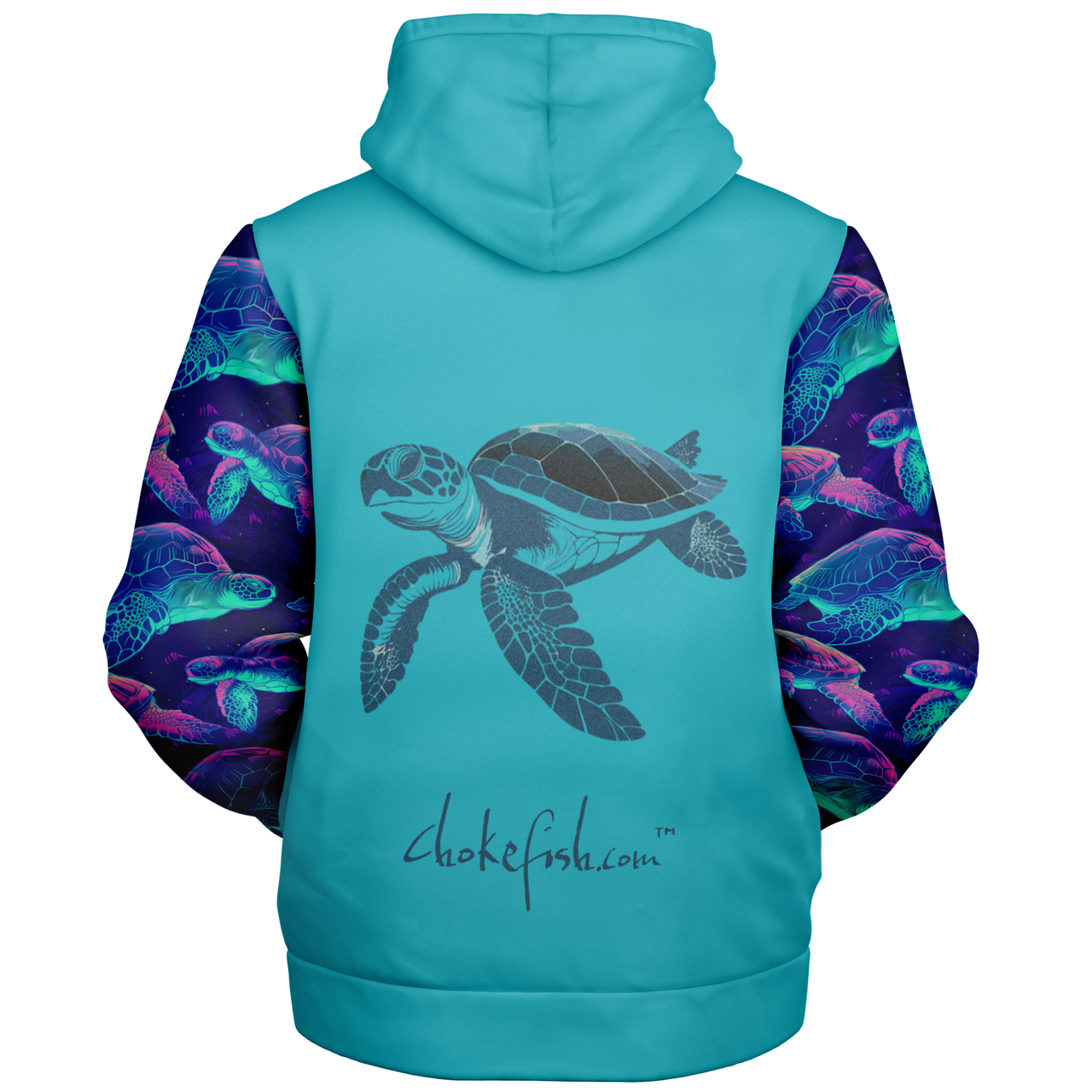 Chokefish™ Microfleece Zip-Up Hoodie Marine Life-014B