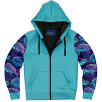 Chokefish™ Microfleece Zip-Up Hoodie Marine Life-014B