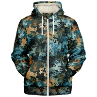 Chokefish™ Microfleece Zip-Up Hoodie Acid-Wash Colors-004