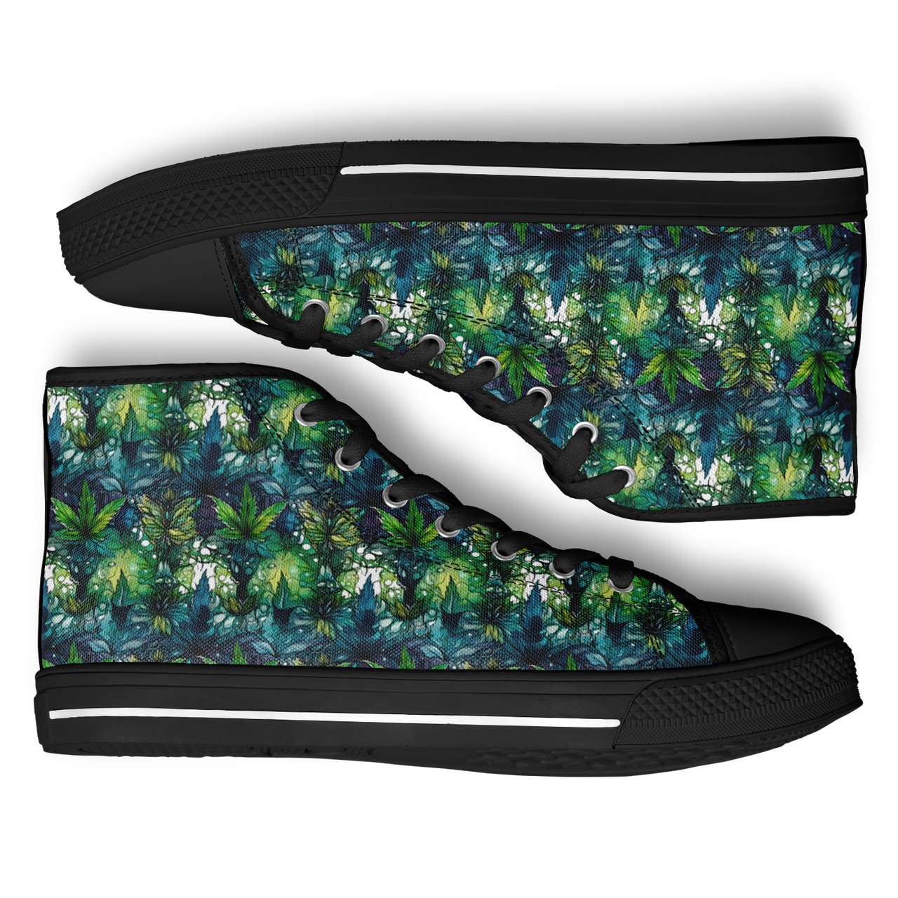 Chokefish™ Urban Peak Retro High Tops-Cannabis-012-2