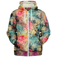 Chokefish™ Microfleece Zip-Up Hoodie Acid-Wash Colors-009