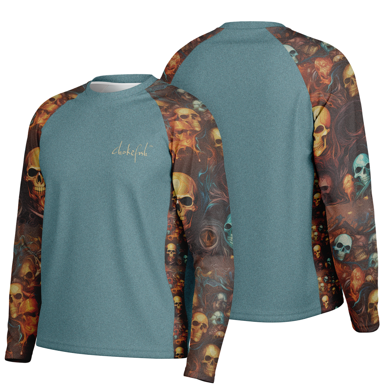 Chokefish™ Long Sleeve Every Day All Weather Skulls Shirt Men's-003