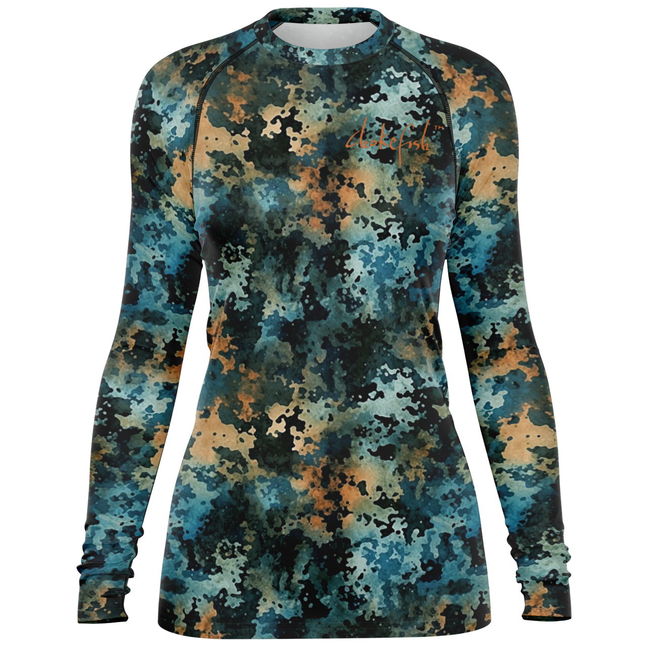 Chokefish™ Long Sleeve Rashguard Acid-Wash Woman's Shirt-016