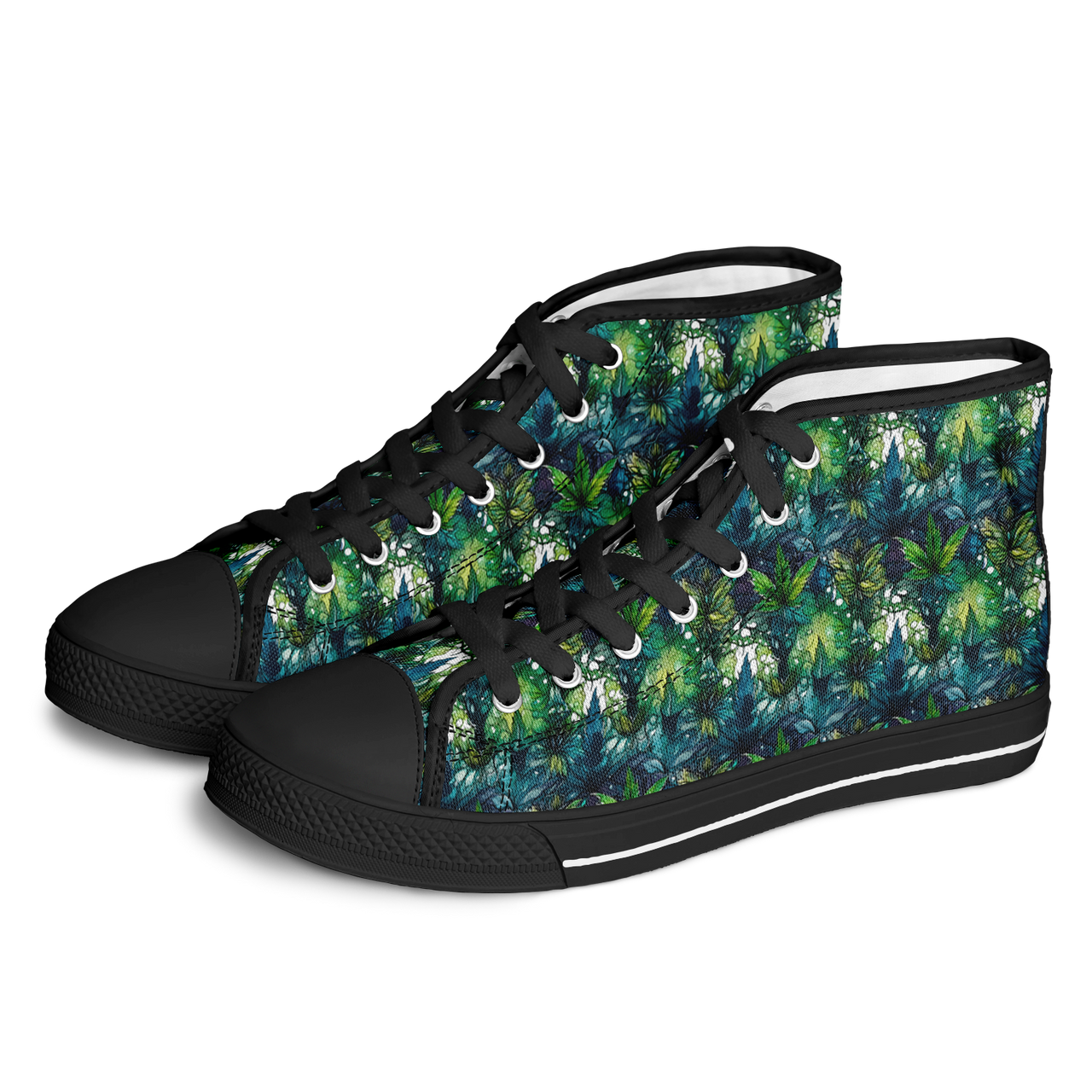 Chokefish™ Urban Peak Retro High Tops-Cannabis-012-2