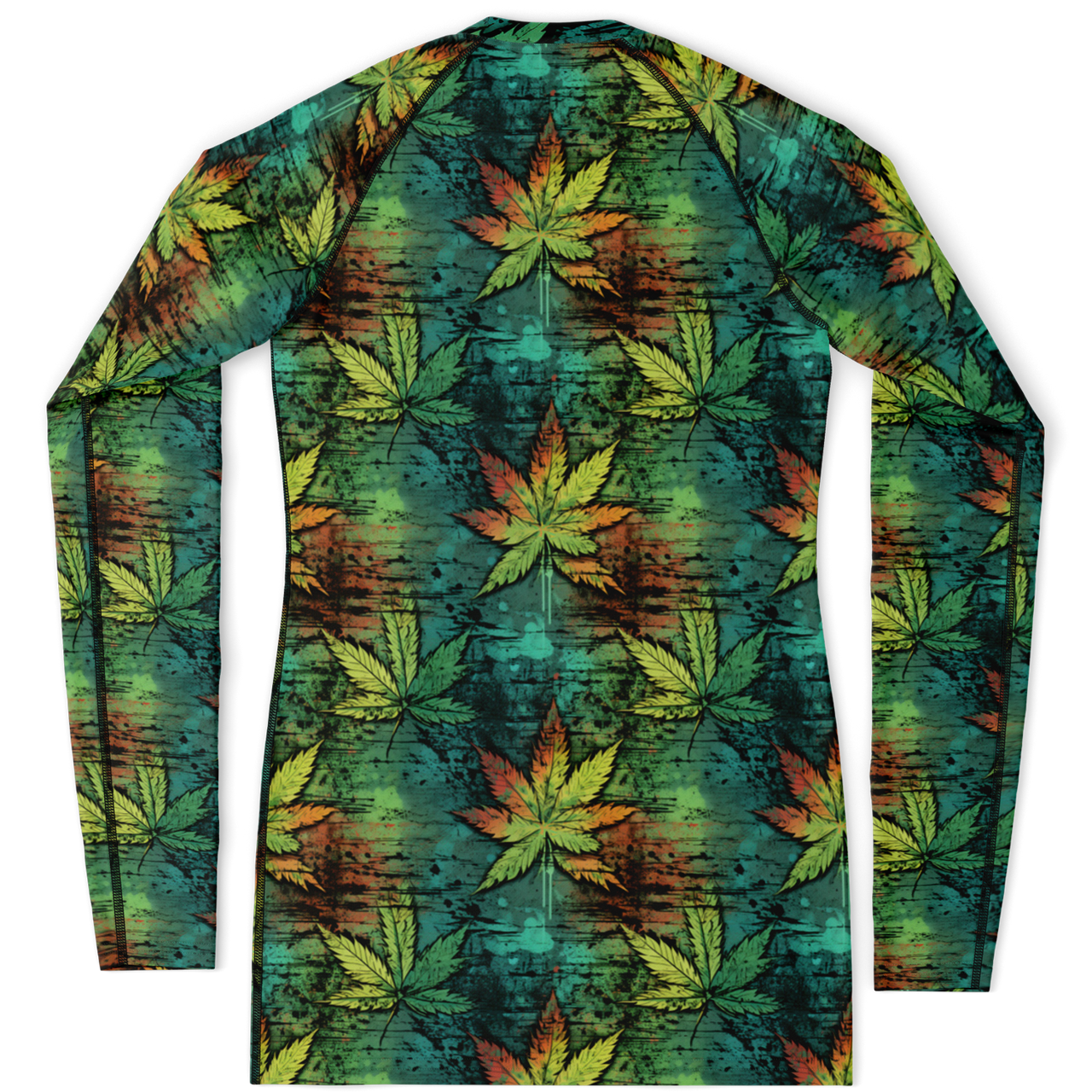 Chokefish™ Long Sleeve Rashguard Cannabis Woman's Shirt-004