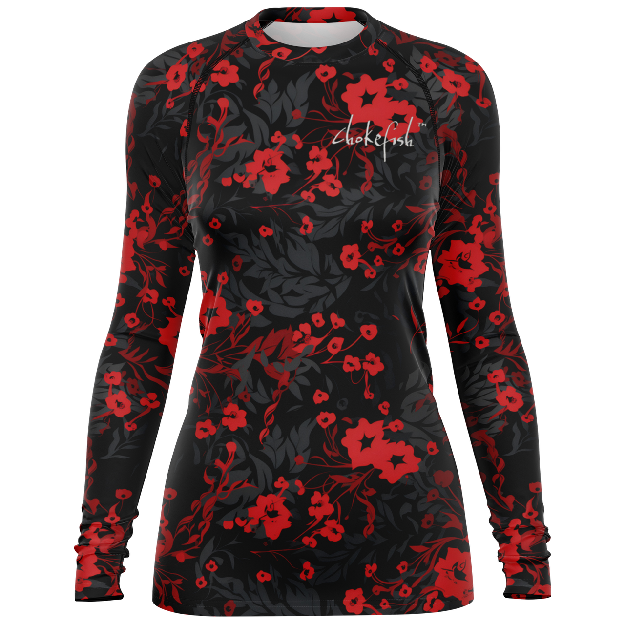 Chokefish™ Long Sleeve Rashguard Floral Woman's Shirt-001