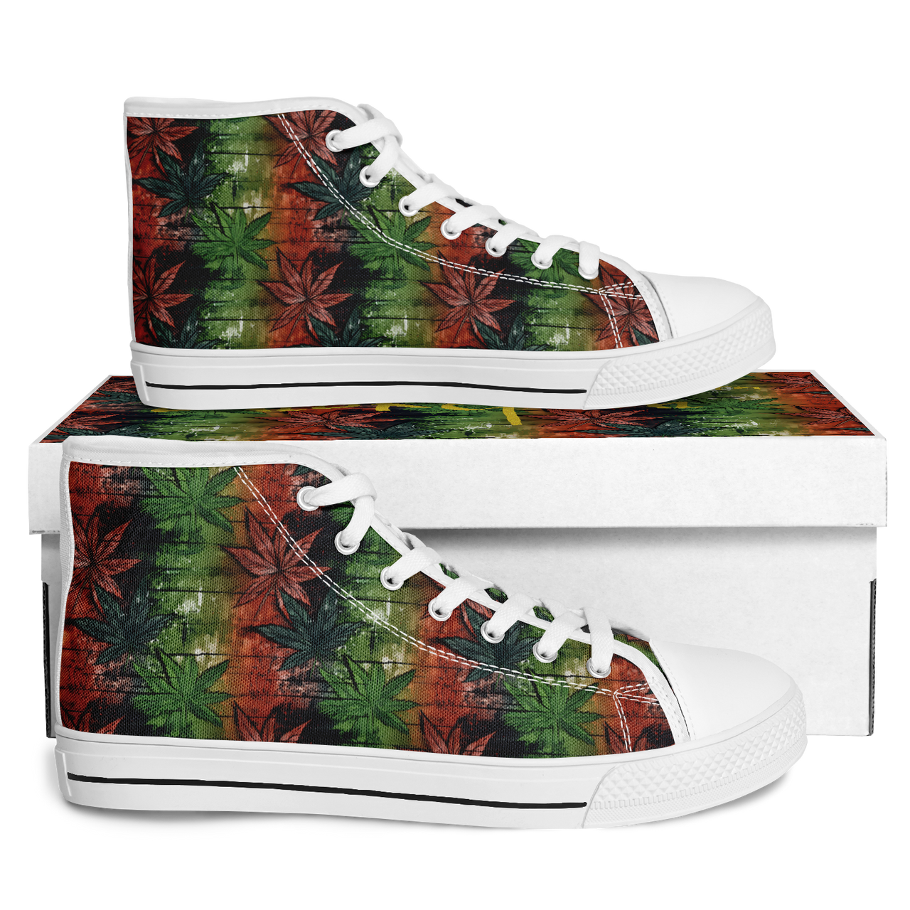 Chokefish™ Urban Peak Retro High Tops-Cannabis-005