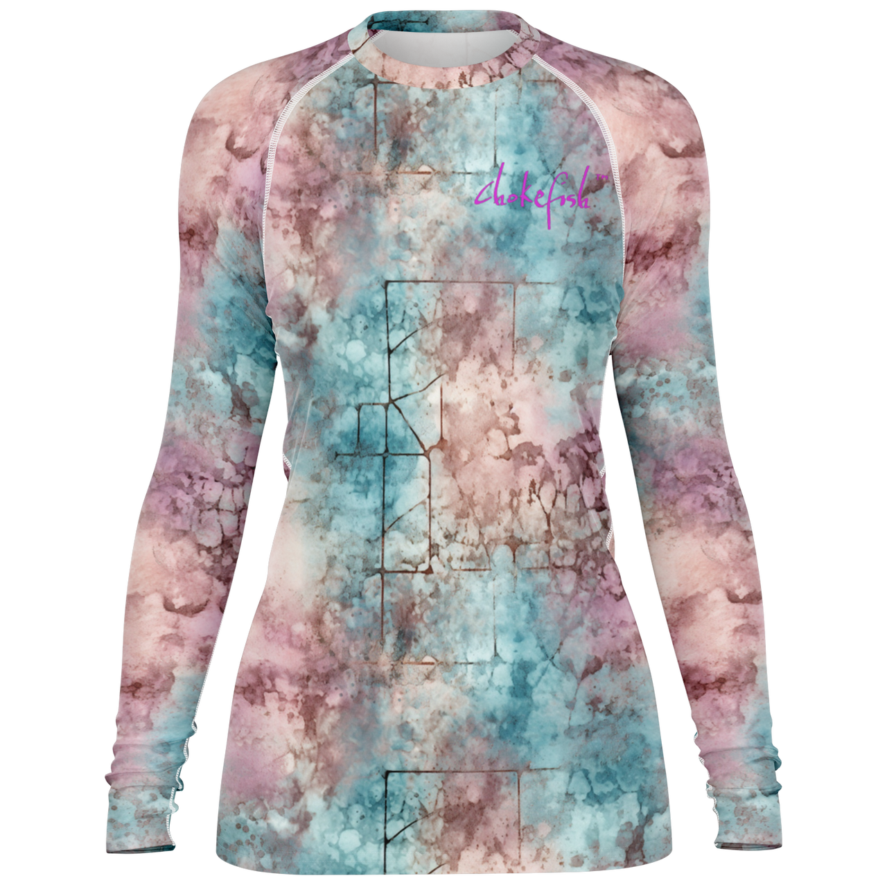 Chokefish™ Long Sleeve Rashguard Acid-Wash Woman's Shirt-003