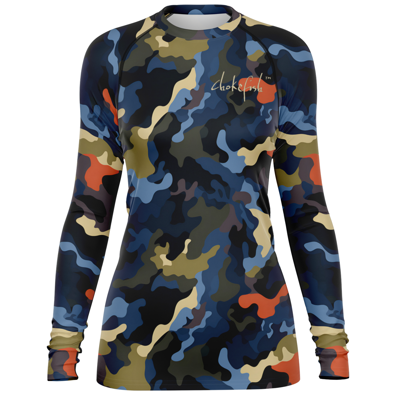 Chokefish™ Long Sleeve Rashguard Camouflage Woman's Shirt-012