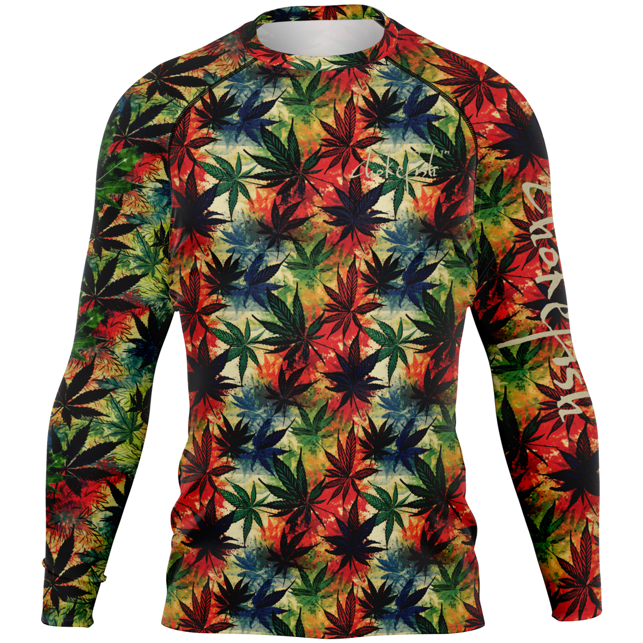 Chokefish™ Long Sleeve Rashguard Cannabis Men's Shirt-010