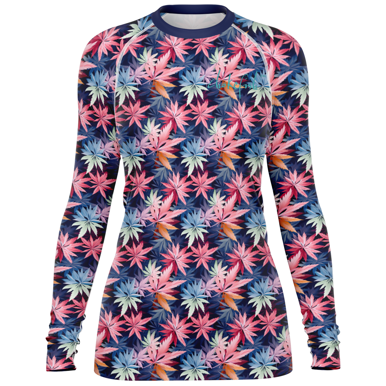 Chokefish™ Long Sleeve Rashguard Cannabis Woman's Shirt-001