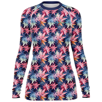 Chokefish™ Long Sleeve Rashguard Cannabis Woman's Shirt-001
