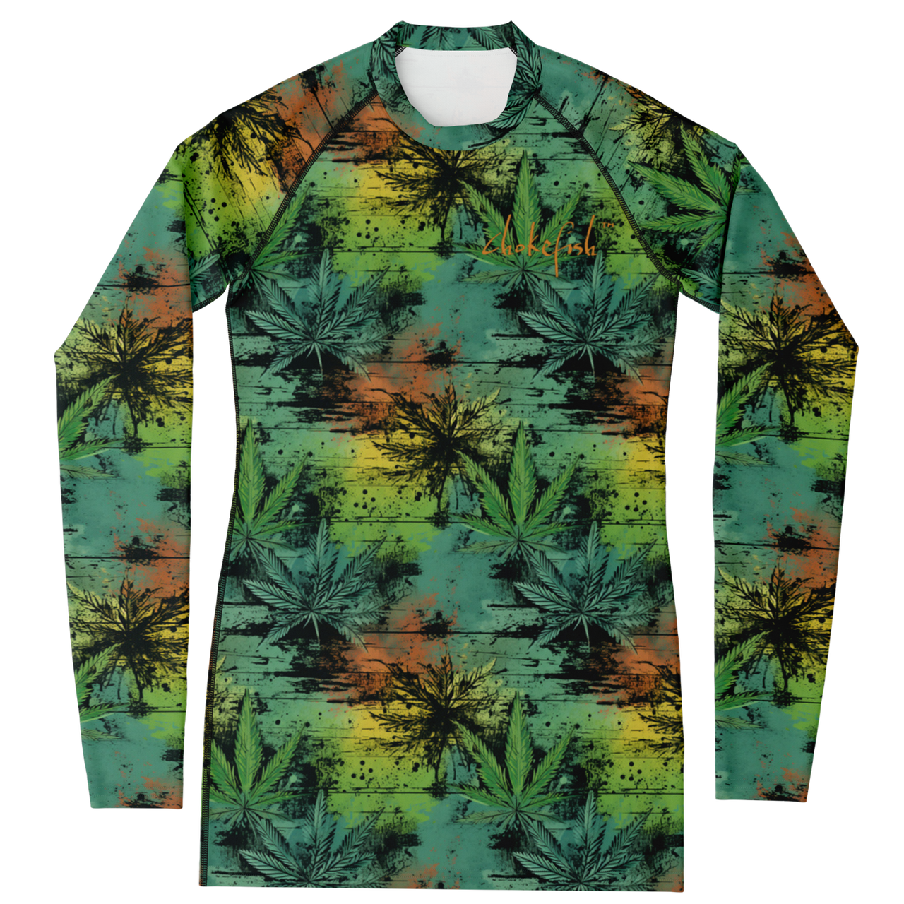 Chokefish™ Long Sleeve Rashguard Cannabis Woman's Shirt-006