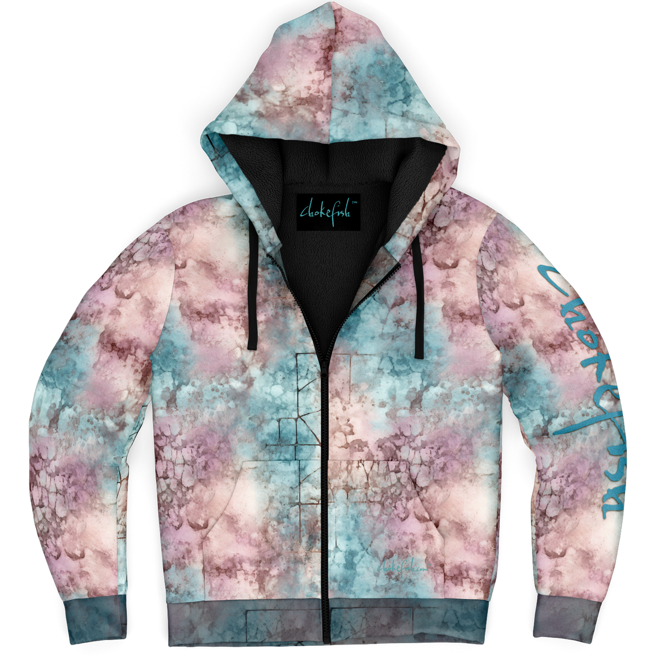 Chokefish™ Microfleece Zip-Up Hoodie Acid-Wash Colors-005B